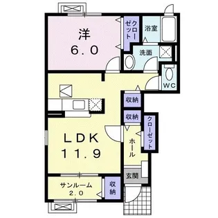 クリアネス A【1階】の間取り