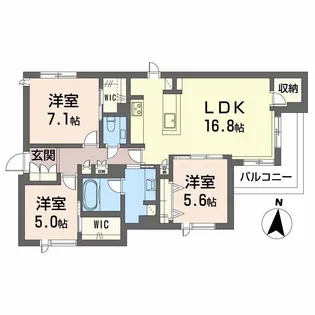 エクラージュ山手町【2階】の間取り
