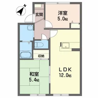 メゾン・カズ B【1階】の間取り