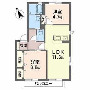リヴェール森 A棟【2階】の間取り