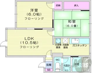 グレースハイツ新道東【1階】の間取り