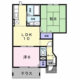 サンライズB【1階】の間取り