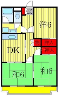 コーポ飯田第二マンション【1階】の間取り