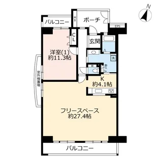 URサンラフレ百合ヶ丘【1階】の間取り
