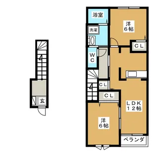 グランデ新田 C棟【2階】の間取り