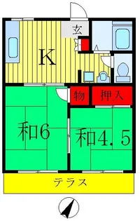 コーポ森【1階】の間取り