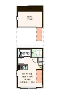 ハーモニーテラス日ノ出町【1階】の間取り