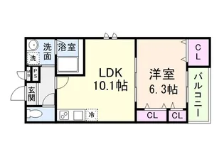 ラヴェリテ鳳【2階】の間取り