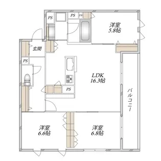 奏 カナデ【3階】の間取り