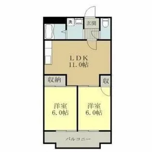 レヂデンス社台【2階】の間取り