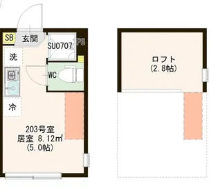 ハーモニーテラス仲宿V【2階】の間取り