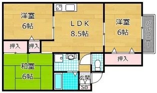 ロイヤルパレス【2階】の間取り