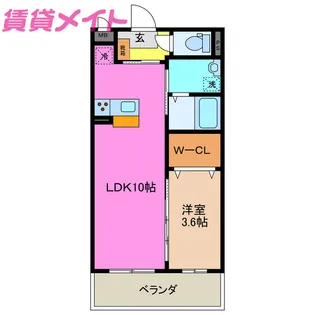 グッドスリー白須賀【3階】の間取り