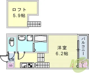 ハーモニーテラス矢部町【1階】の間取り