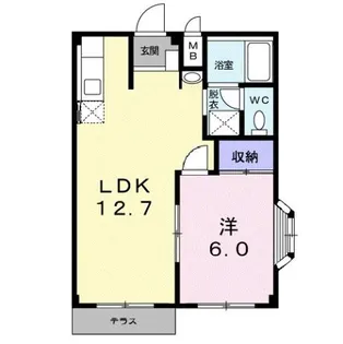 サンヒルズ上津【1階】の間取り