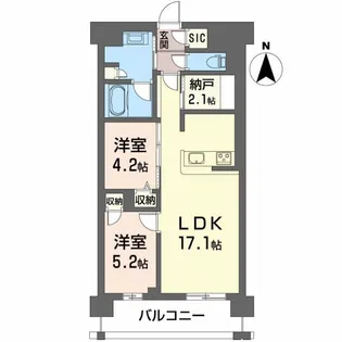 ヴァンベール江坂公園【7階】の間取り