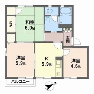アイクスコート【2階】の間取り