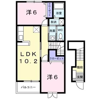 マックス ビューティー B【2階】の間取り