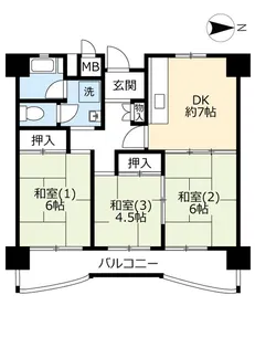 UR南港しらなみ【5階】の間取り