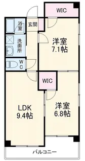 ラカーサ南桜塚【2階】の間取り