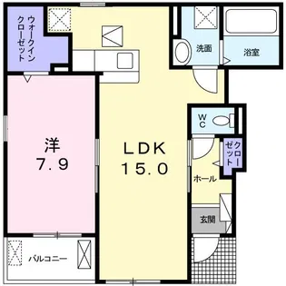 ヒューゲルハイムII【1階】の間取り