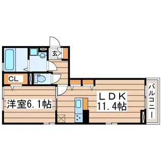 Casa Verde West【3階】の間取り