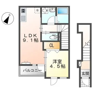 フルール宮内【2階】の間取り