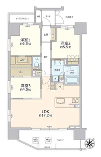 レーベン流山おおたかの森 レヴィエ【6階】の間取り