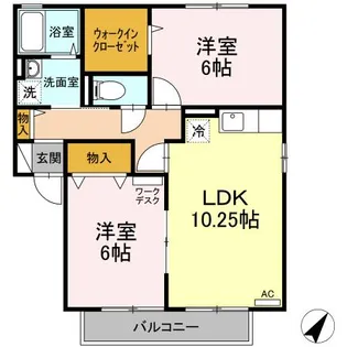 【フラッツ A】【2階】の間取り
