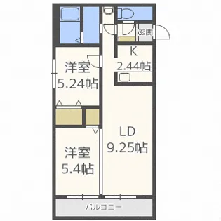 シャルル壱番館【2階】の間取り