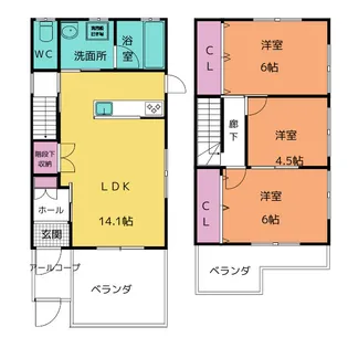 愛知県名古屋市天白区荒池2【一戸建】の間取り