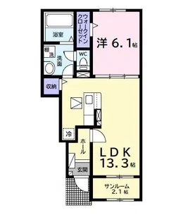 ベリッシモ ソーレ【1階】の間取り