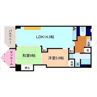 ロイヤルコート駅西【2階】の間取り