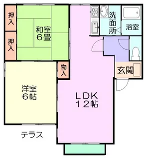 パークハイツB棟【1階】の間取り