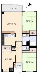 第2つばめマンション【3階】の間取り