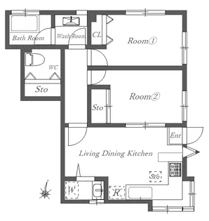 桜ヶ丘一丁目戸建 離れ【1階】の間取り