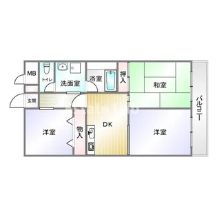 グランディアミアモーレ鈴蘭台【3階】の間取り