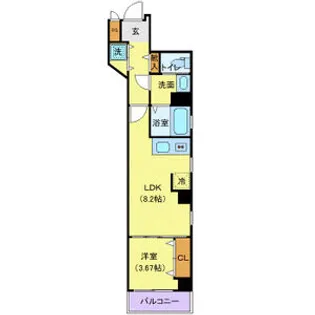 ゼファーズ日本橋浜町【6階】の間取り