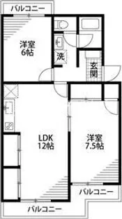 マンションブルースカイ【1階】の間取り