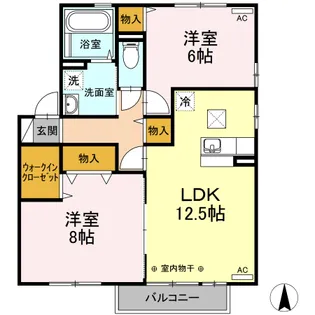 リビングタウン八日市場【1階】の間取り