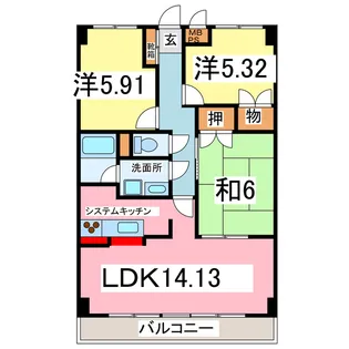 ヴィラフォーシーズン【1階】の間取り