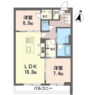 山梨県韮崎市若宮3【マンション】の間取り