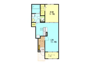 カーサ・アティラン A【1階】の間取り