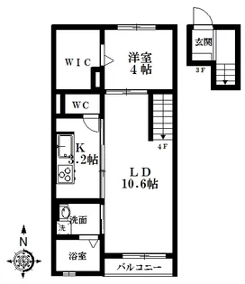 リバーサイド桜坂【4階】の間取り