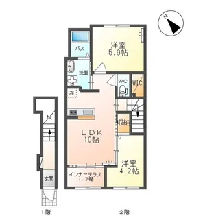山形県天童市大字久野本【アパート】の間取り