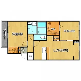 パルティーレ戸坂【4階】の間取り