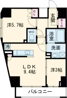 ラグゼナ北千住II【9階】の間取り