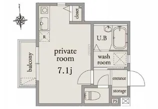 アーベインテラス舟渡【1階】の間取り