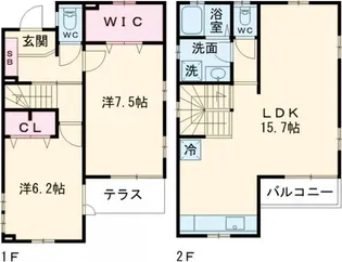 東京都世田谷区中町5【一戸建】の間取り