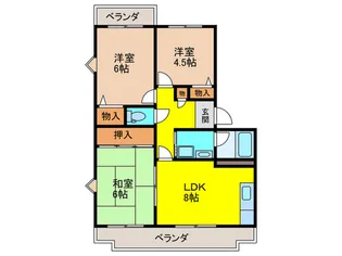 メゾンフォルテ中西【4階】の間取り